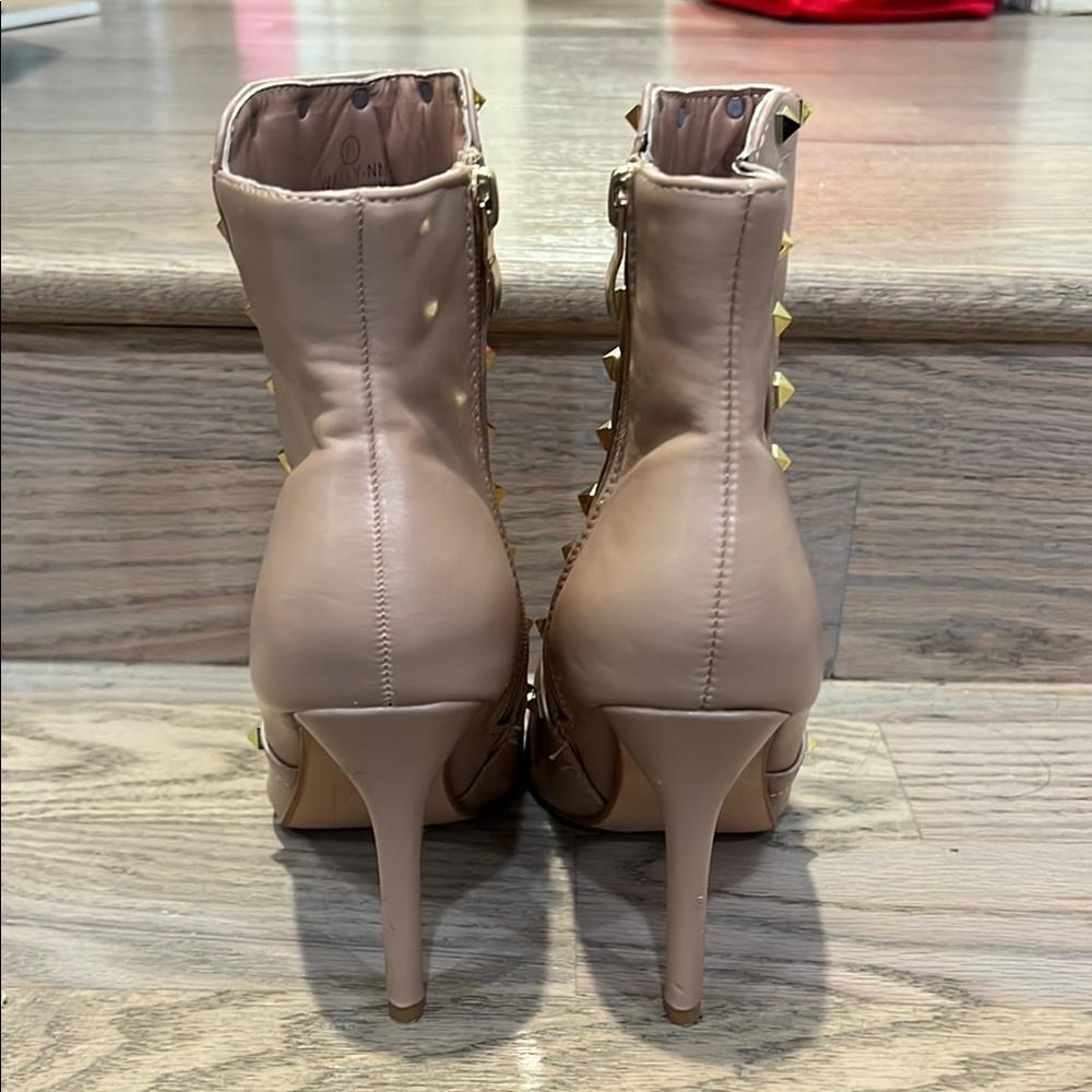 Studded Nude Ankle Boots - Picture 4 of 8